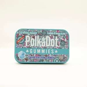 The Polkadot Blue Cotton Candy Gummies are a delightful and enticing treat that combines the whimsy of cotton candy with the enchanting properties of magic .